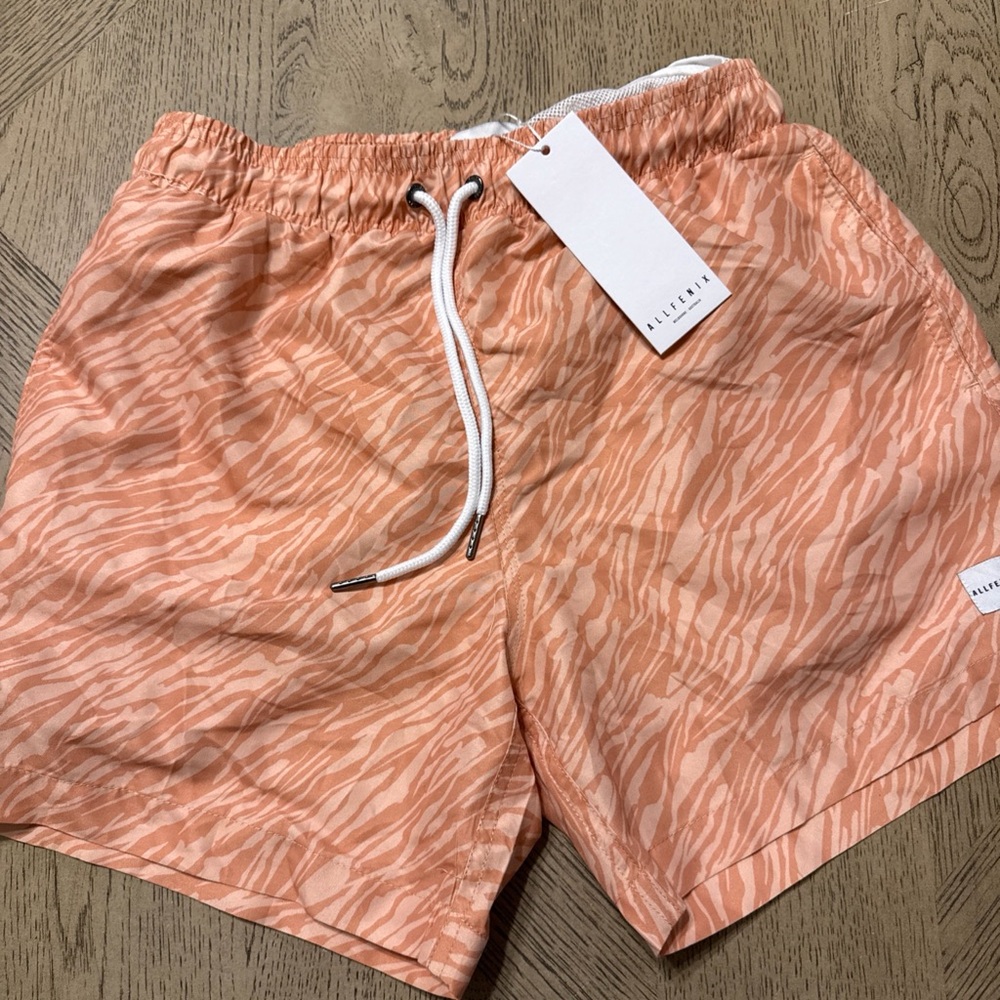 ALLFENIX Men's Swim Trunks Mesh Lined Board Shorts Size S